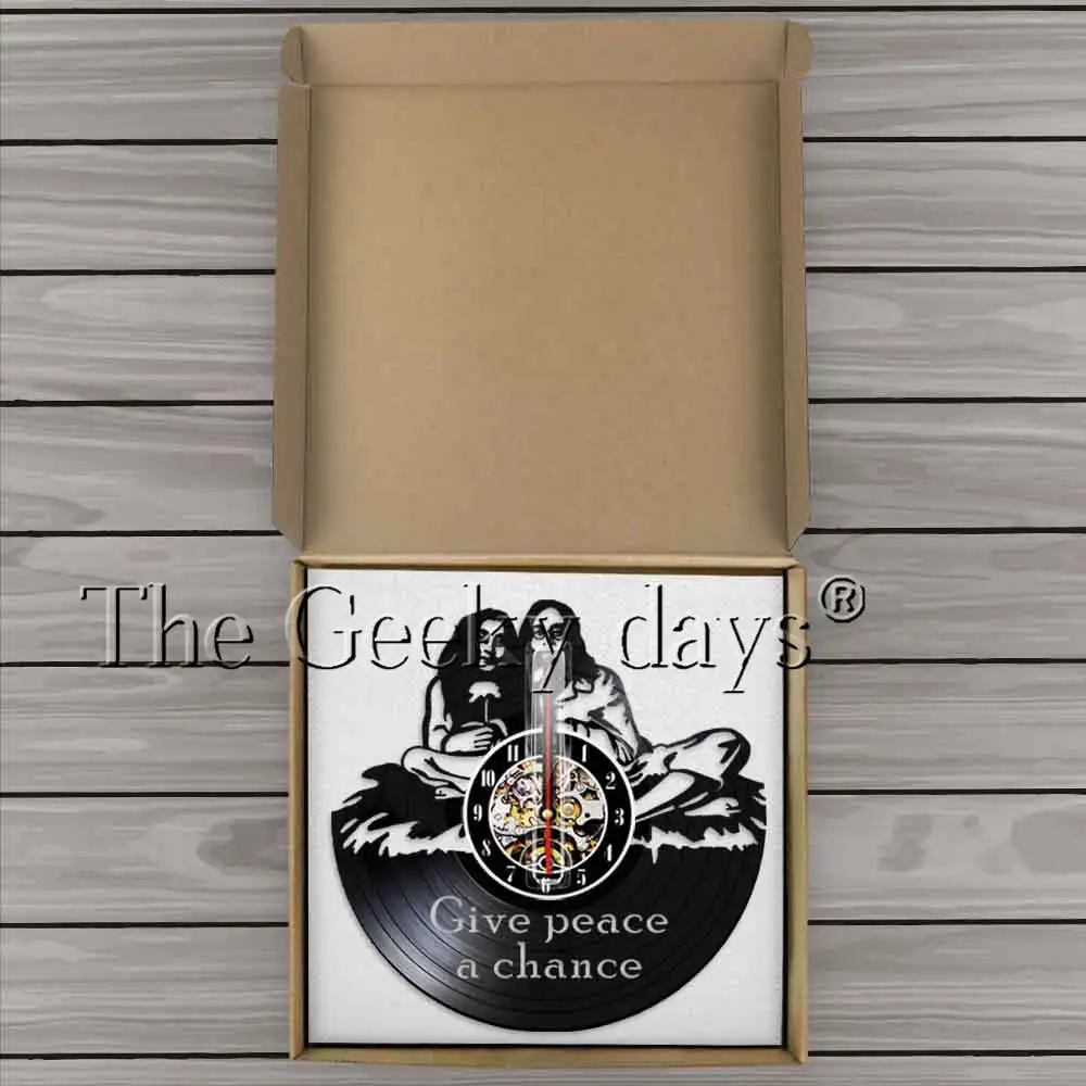 Джон Леннон дать мир шанс художественная стена с цитатой настенные часы