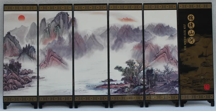 Средневековые Лаки в древности маленькие экраны/парчовые холмы/Декоративное