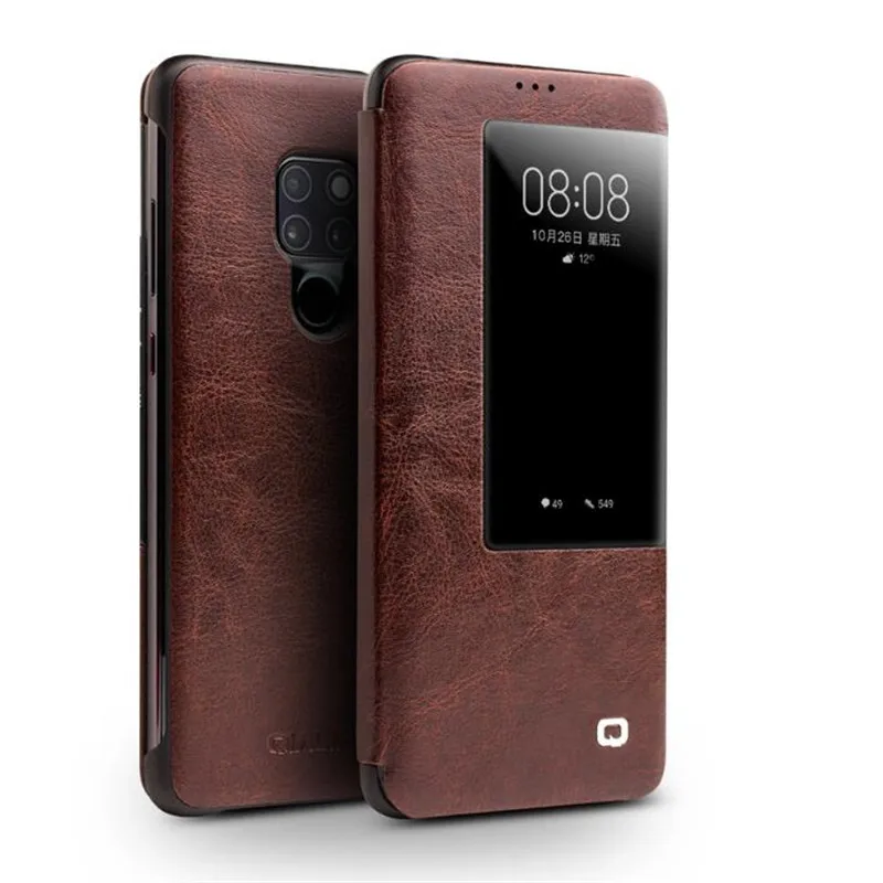 QIALINO Роскошный чехол-книжка из натуральной кожи для Huawei Mate20 Pro Стильный
