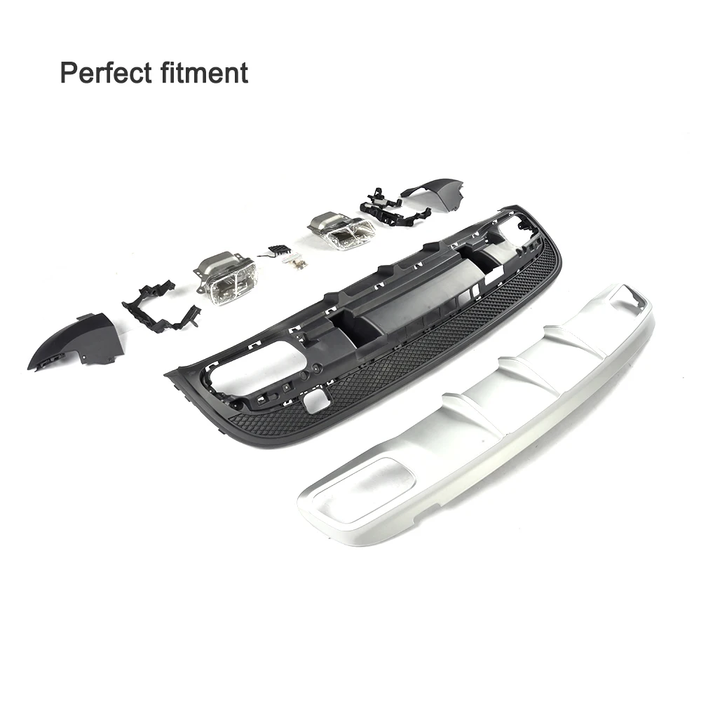 PP Car Rear Lip Diffuser With Exhaust Muffler For Mercedes Benz GLA Calss GLA260 Sport SUV 2015-2017 | Автомобили и мотоциклы