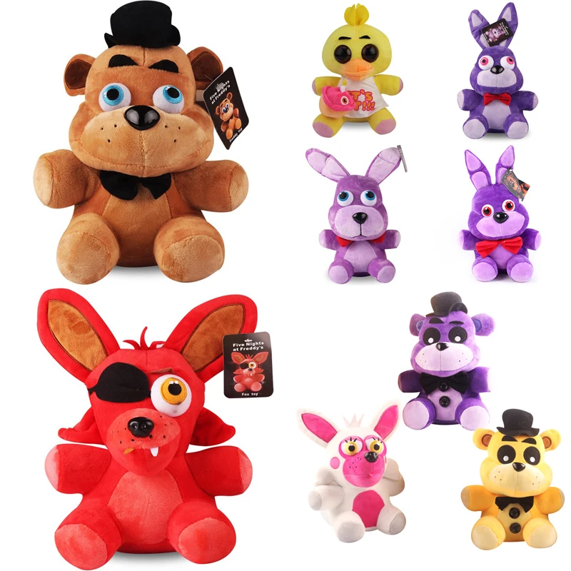 1 шт. 25 см FNAF Five Nights At Freddy's плюшевые игрушки медведь Фредди Бонни и Чика Фокси плюшевая мягкая игрушка кукла подарки для детей