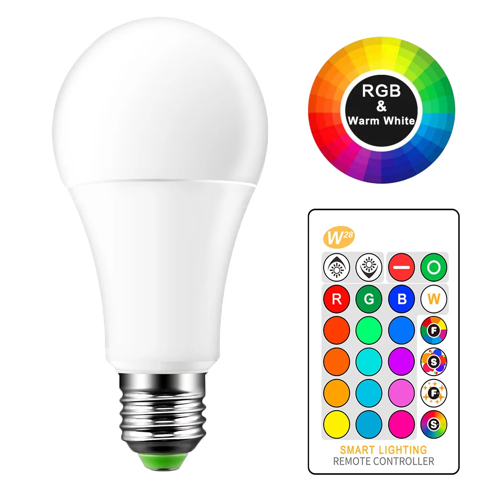 Диммируемая светодиодная RGB лампа 15 Вт E27 светодиодсветодиодный лампы 16