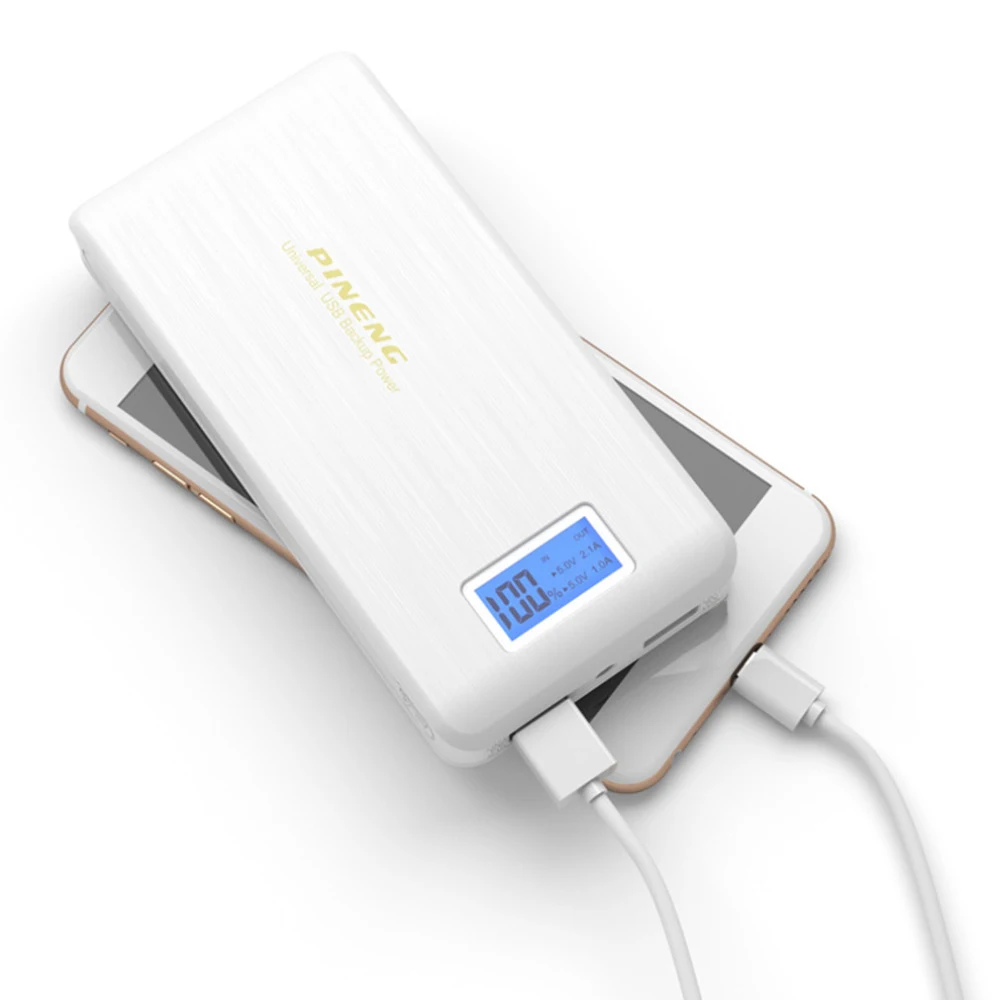 Оригинальный Pineng PN929 power Bank 15000 мАч двойной USB lcd фонарик PowerBank Bateria внешний