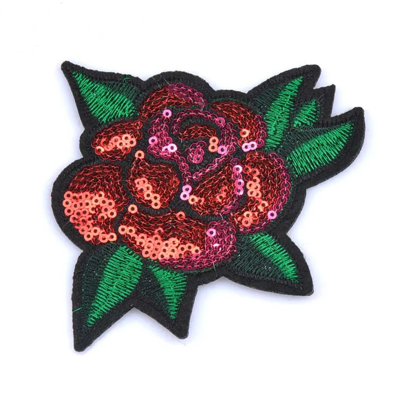 Патчи с красными блестками и цветами 2 шт.|flower patch|patches patchessequin patches |