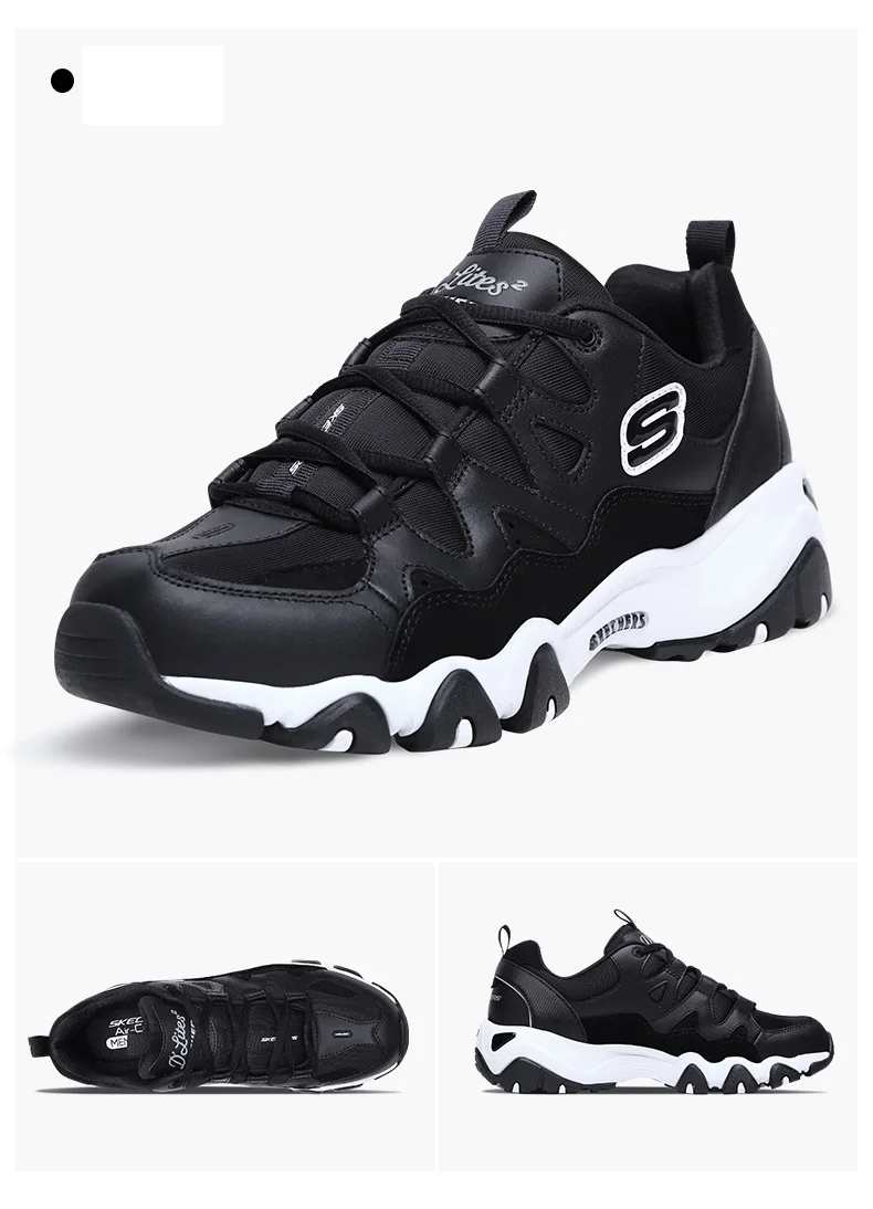 Skechers las mujeres in Walking Shoes Men Platform Shoes Comfortable Breathable Shoes Men Casual Fashion Fltas 999042-BLK