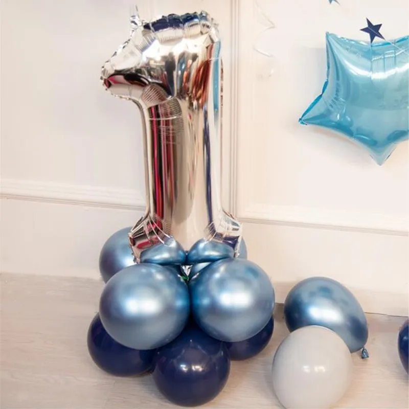 Синие шары 1 комплект круглые из латекса вечерние поставки Baby Shower украшения на