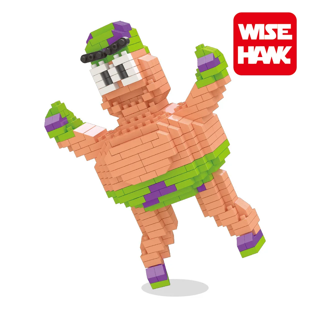 Wisehawk Мини Блоки Spongebob 3D Кирпичи 5 компл. Патрик Звезды DIY Строительство Игрушки