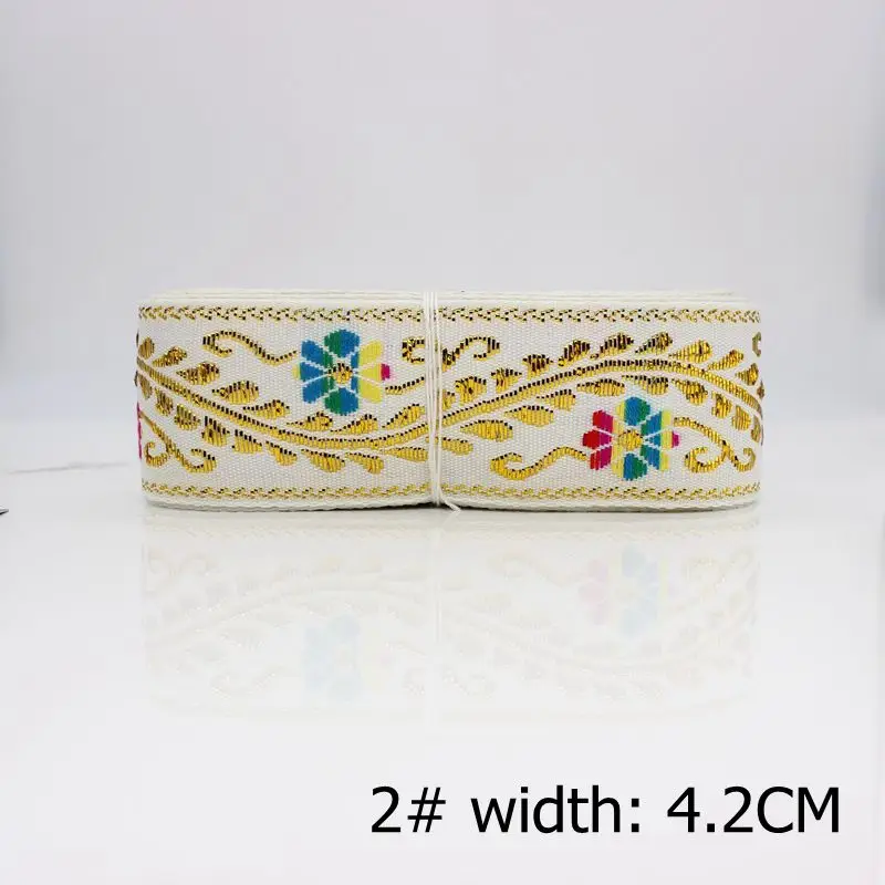 [Buy2 получить 1 бесплатно] 7 ярдов/партия Китайская национальная вышитая лента для одежды DIY ручной работы швейная ткань пояс аксессуар для украшения кружева - Цвет: (2) width 4.2CM