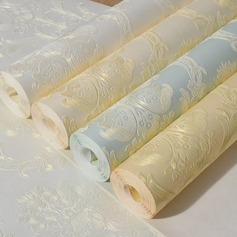 

European style 3d wallpaper for living room non-woven wall paper background high-grade flowers wallpaper roll home decoration