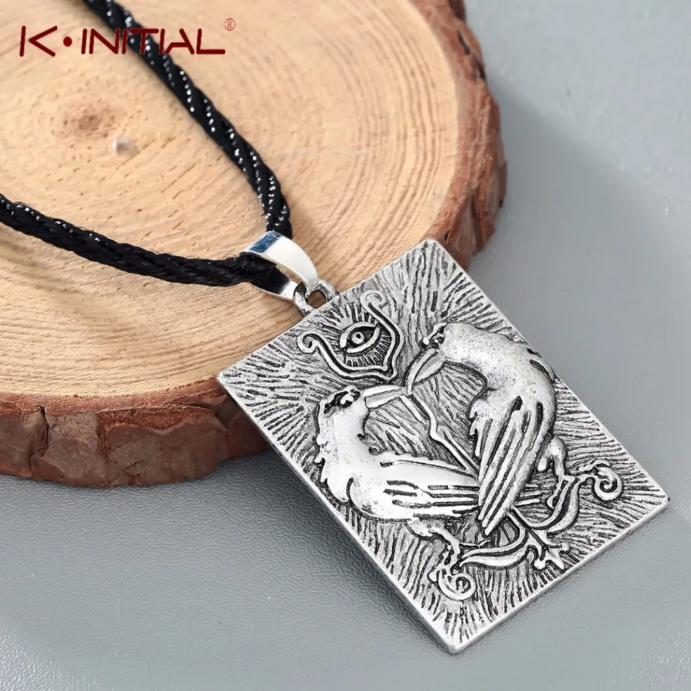 Kinitial Valknut ожерелье в стиле норвежских викингов Odin's Symbol Huginn Munin Animal Ravens