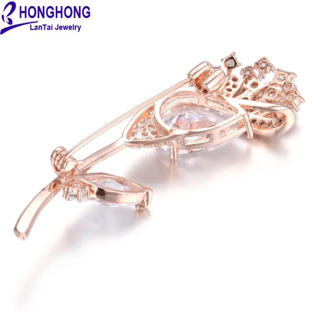 HONGHONG фианиты растения броши булавки для женщин Высокое качество цветок брошь