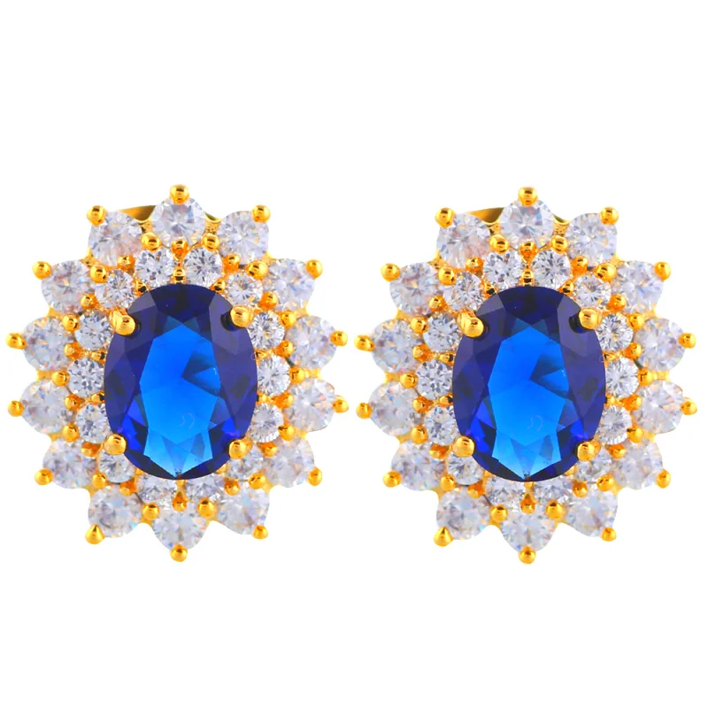 Rolilason Овальный Золотой тон серьги кулон Цепочки и ожерелья комплект ювелирных