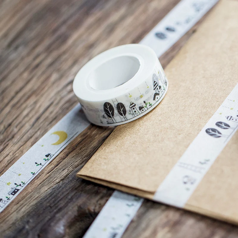 1 5 см * 10 м маленький город васи лента Diy украшения Скрапбукинг планировщик