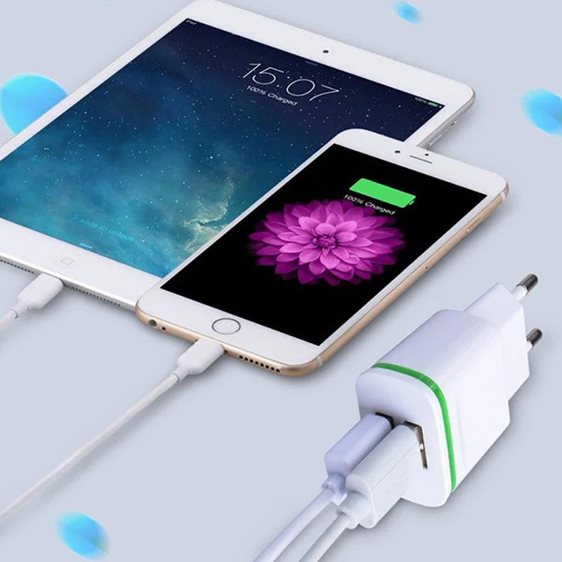5 В 2.1a Smart Travel двойной 2 USB Зарядное устройство адаптер стены Портативный ЕС разъем