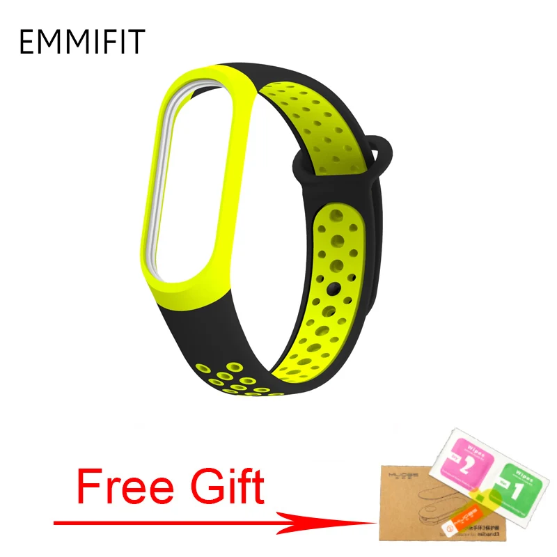 Black green Спортивный ремешок mi Band 4 для Xiaomi mi band 4 ремешок на запястье спортивный силиконовый браслет band 3 Смарт-часы браслет Xiaomi mi ремешок 4 ремешка - Цвет: Black green