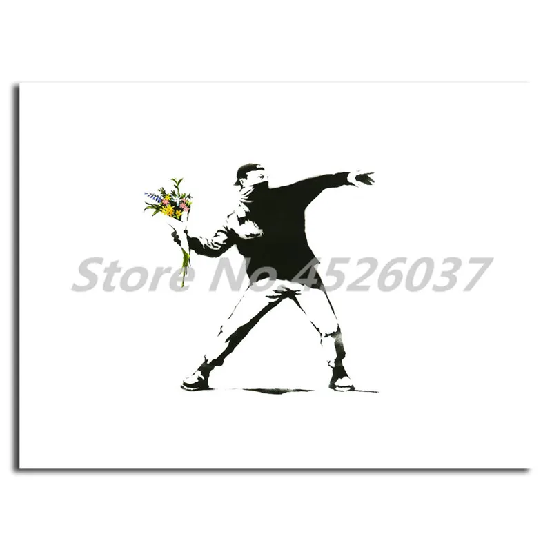 Плакаты Rage Flower Thrower с граффити улица HD холст принты настенная живопись