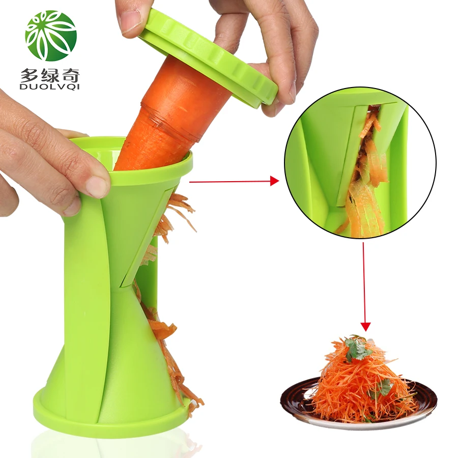 DUOLVQI Овощной Spiralizer терка для овощей спиральный измельчитель нож моркови огурца