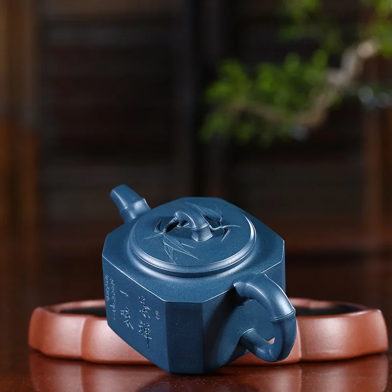 Yixing Purple Sand Pot Famous Artisans Hand-made Raw Mine Green Mud Sifang Zhujin Kungfu Teapot Teaware Gift | Дом и сад
