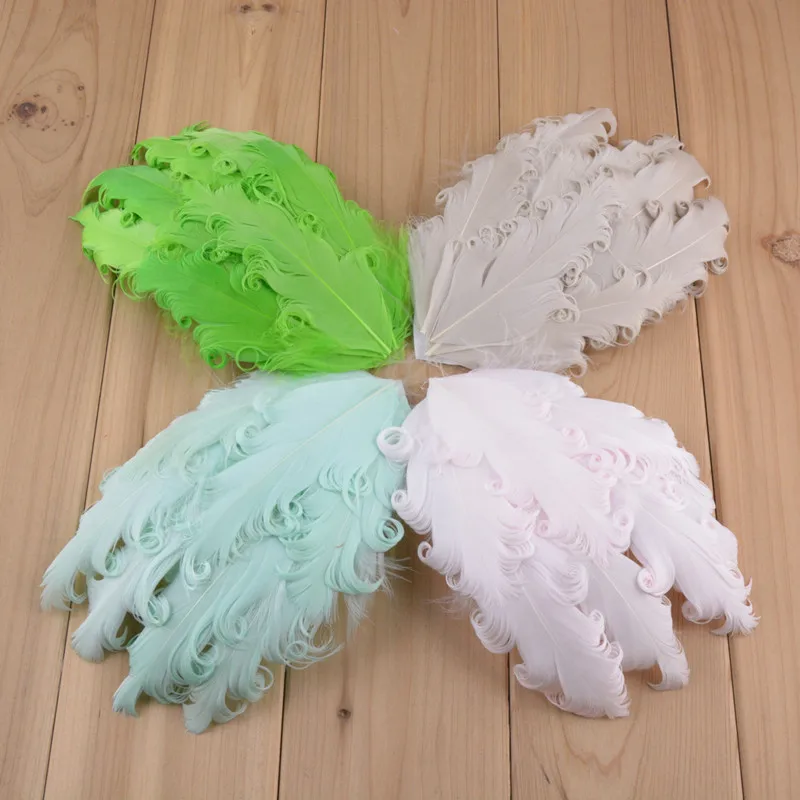 Оптовая продажа 100 шт./лот шикарные подкладки из курчавых перьев для ободков