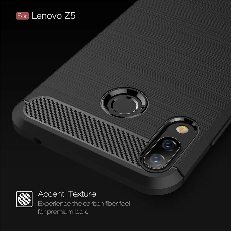 TRISEOLY For Lenovo Z5 Z 5 L78011 6.2&quot Bag Carbon Fiber Brushed TPU Rubber Case Silicone Back Cover | Мобильные телефоны и