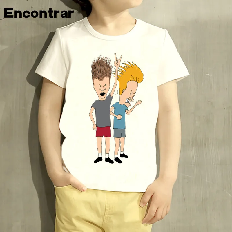 Детская футболка с коротким рукавом Beavis & Butthead мультяшный дизайн для мальчиков и