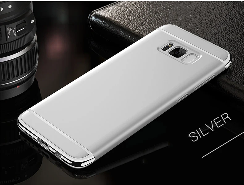 Серебристый Роскошный 360 чехол для телефона s On для samsung Galaxy S8 S9 Plus S7 Edge Note 8 A3 A5 A7 A8 Note 9 чехол для телефона - Цвет: Серебристый