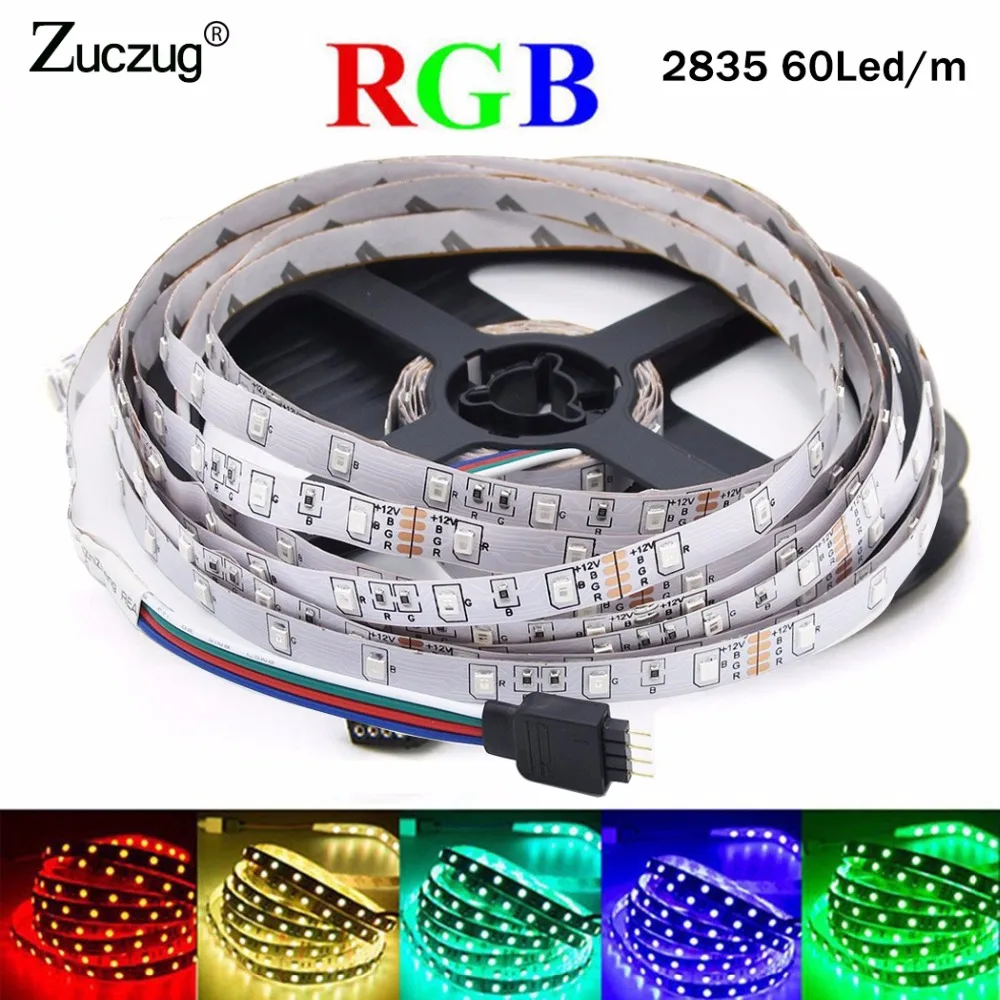 RGB светодиодные полосы света 12 В вольт 5050 2835 5 м Пульт дистанционного управления