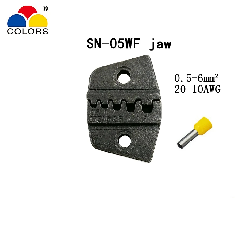 Цветные SN-05WF обжимные плоскогубцы 0 5-6 мм2 20-10AWG для изолированных труб и
