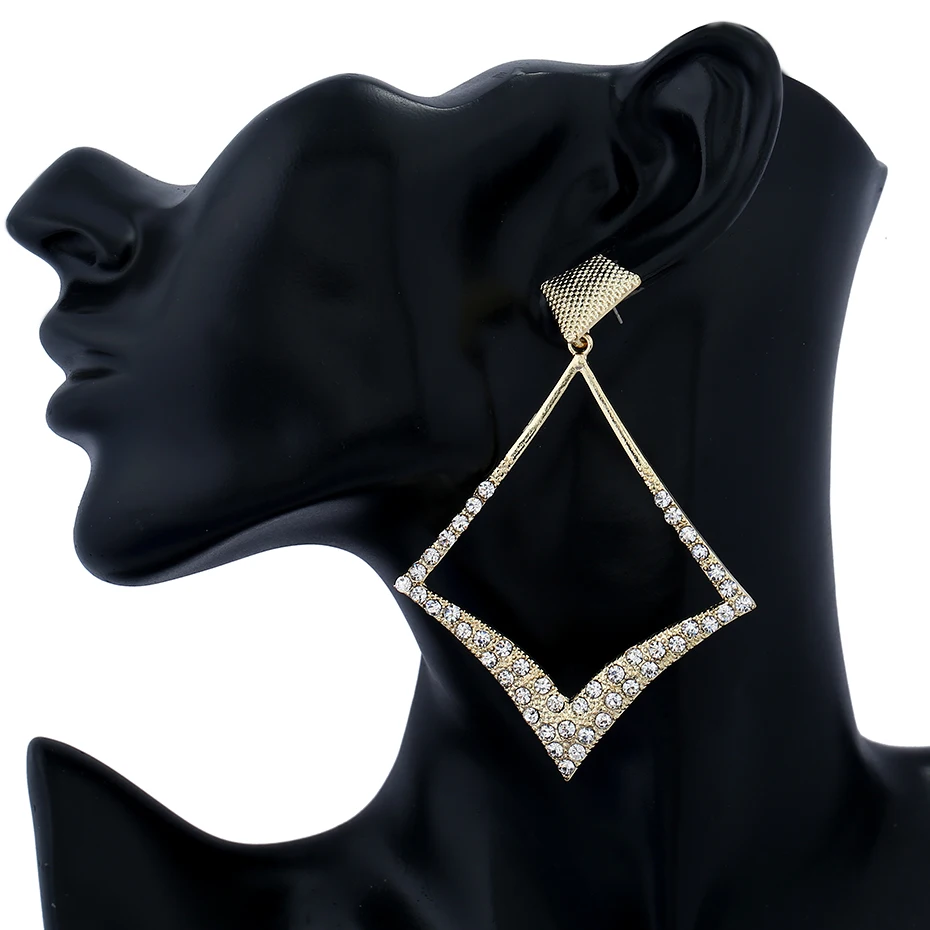 MIDOJEWELRY богемный падение длинные большой сплава моды Стразами серьги для женщин