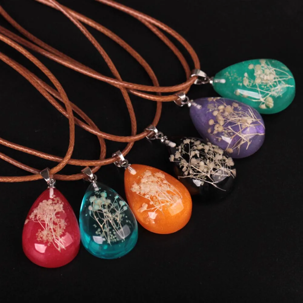 Оригинальные ожерелья и подвески ручной работы из натурального Гипсофилы с