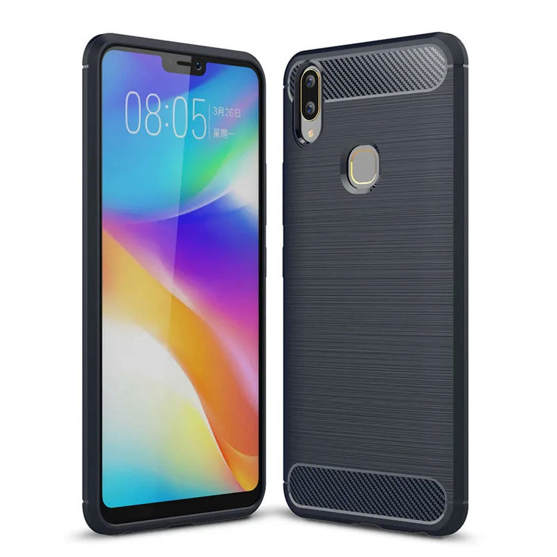 ДЛЯ vivo V9 крышка vivo Y85 случае углеродного волокна матовый ТПУ Силиконовая задняя принципиально ЧЕХОЛ ДЛЯ vivo Y85 vivo v 9 Coque 6," случаях