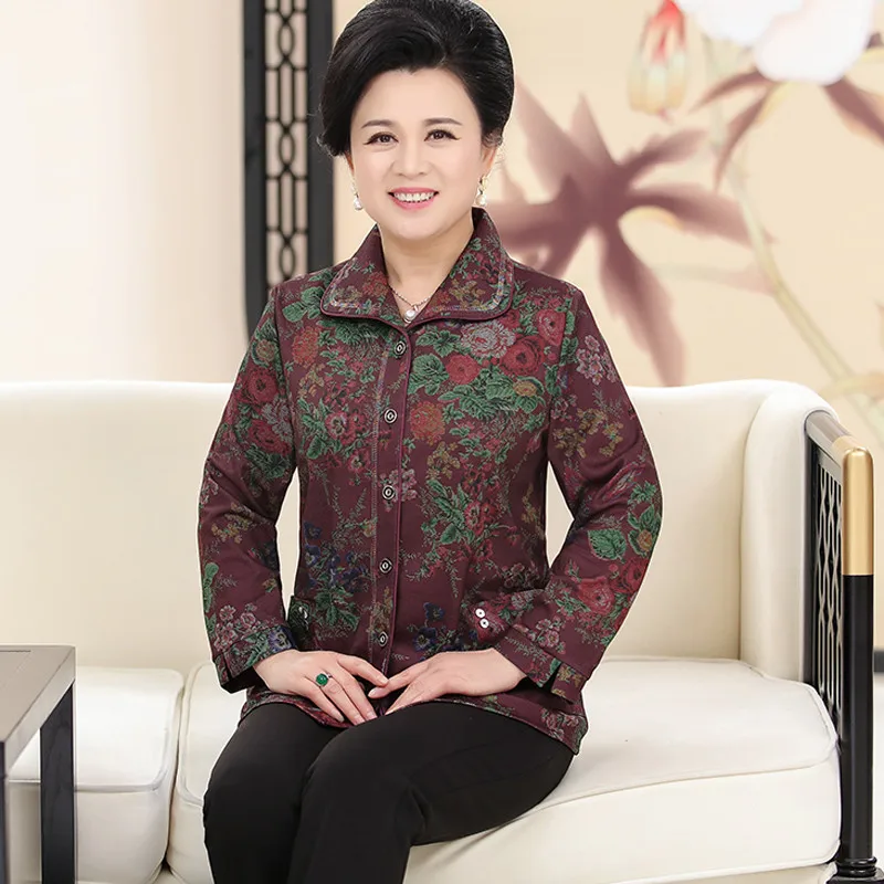 Женская блузка среднего возраста на весну и осень для пожилых женщин одежда с