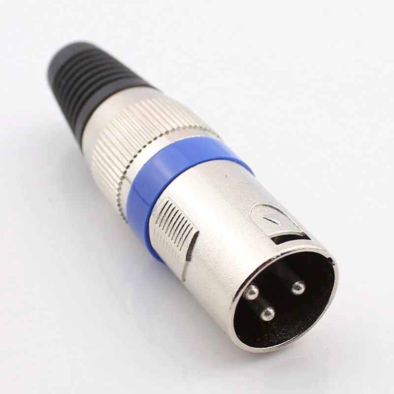 

40pcs/lot Microphone Plug Blue Swiss Male XLR J Socket 3 Pin Ferric Cannon Jack