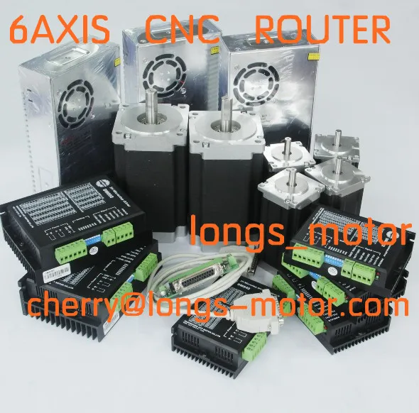 6 Axis CNC controller kit nema23 425oz-in 3.0A & nema34 1232oz-in 5.6A stepper Motor for CNC MILL/ROUTER