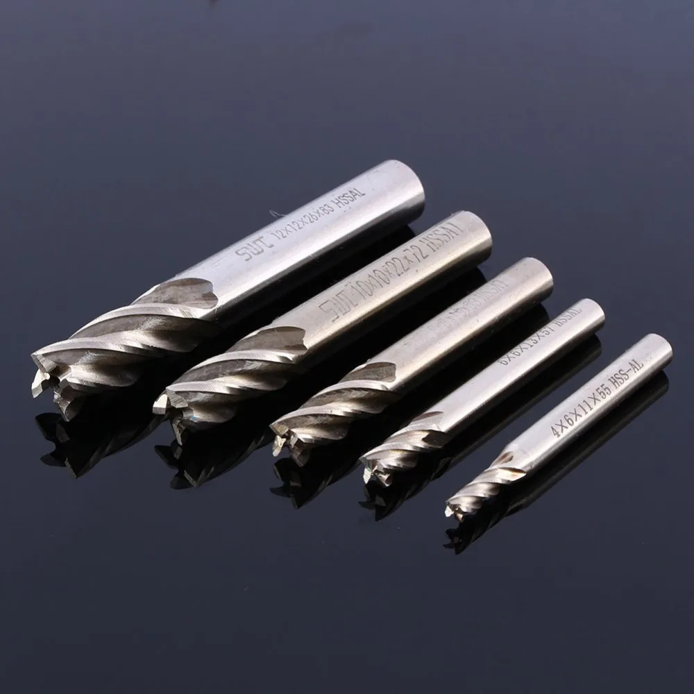 HSS CNC токарный станок с прямым хвостовиком 4 канавки Концевая фреза резак сверло