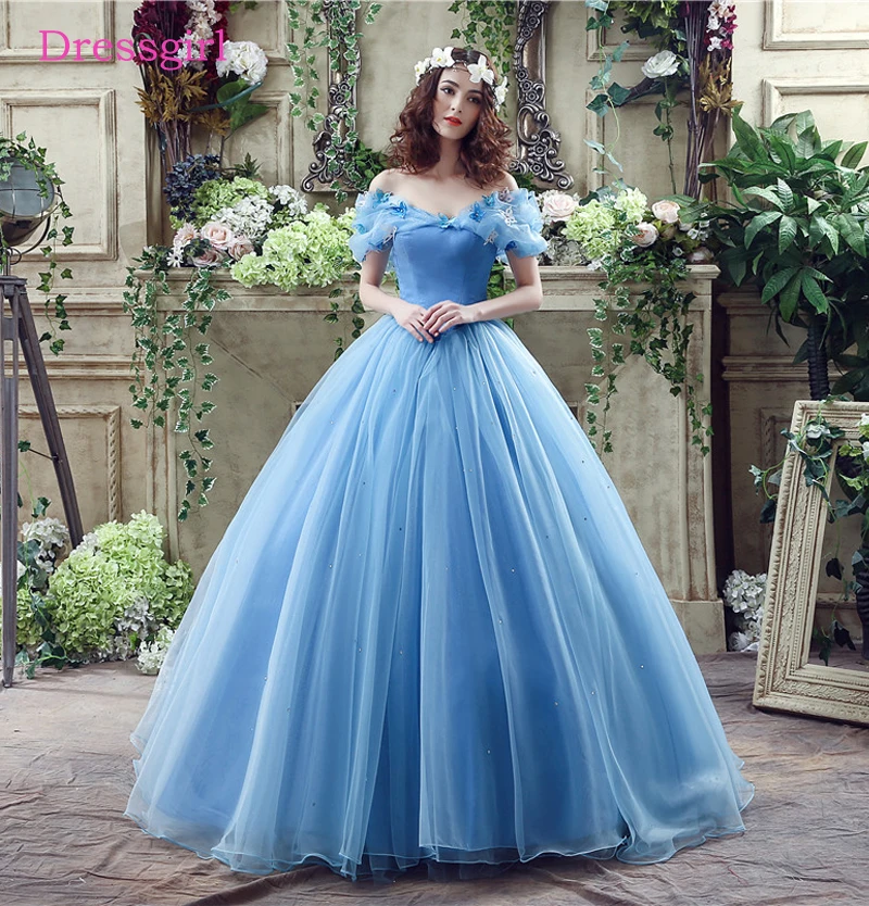 

Royal Blue Vestido De Noiva Wedding Dresses Ball Gown V-neck Cap Sleeves Organza Boho Cheap Wedding Gown Bridal Dresses