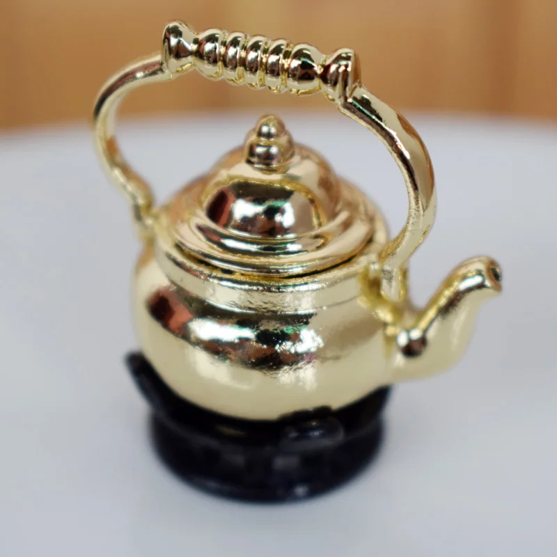 Винтажный миниатюрный чайник для кипящей воды 1/12 игровой кукольный домик