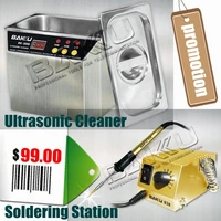 hotsale products combination stainless steel ultrasonic cleaner soldering station for electronic appliance