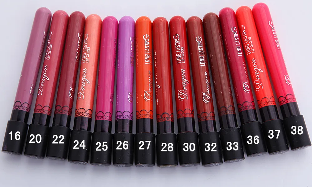 120 шт. = 20 комплектов водостойкие помады с длительным блеском для губ и драконом 28