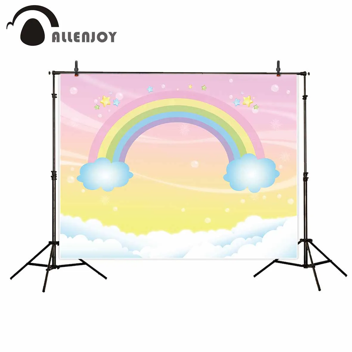 Allenjoy Виниловый фон для фотосъемки тема облако розовый Радуга мультфильм девочка