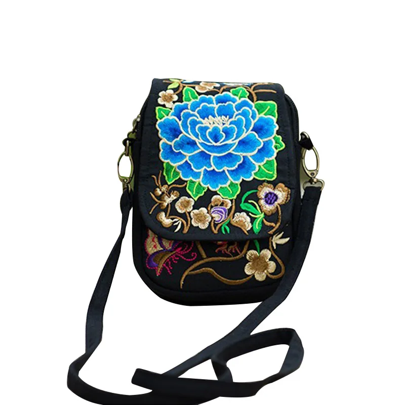 

National Embroidered Bags Fashion Female Bag Embroidery One Shoulder Bag Inclined Three Layers Shoulder Bag New -OPK
