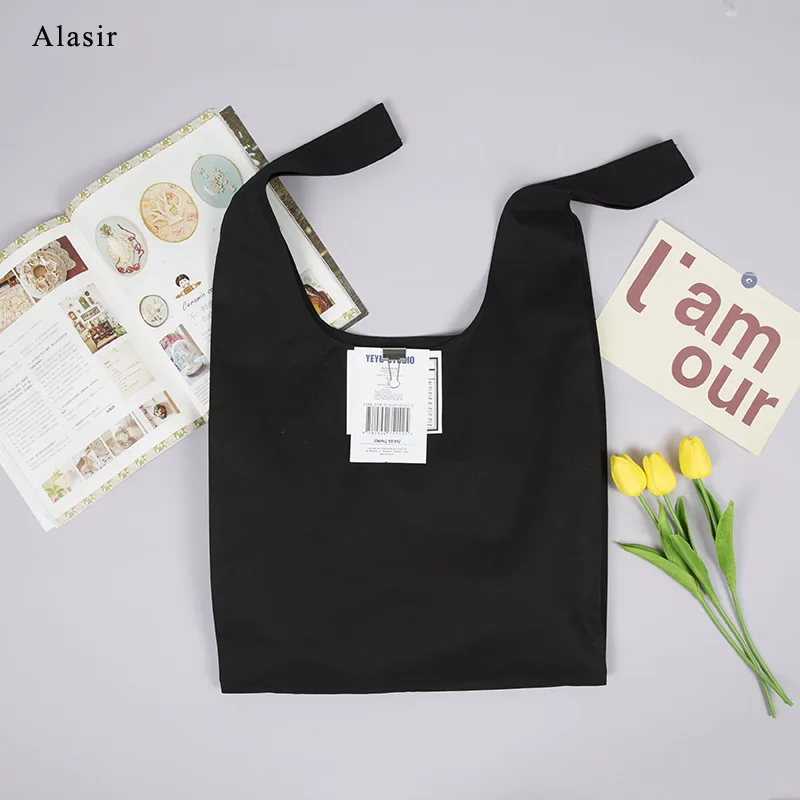 Alasir Fun Label плотная большой вместимости цветная Холщовая Сумка японская простая