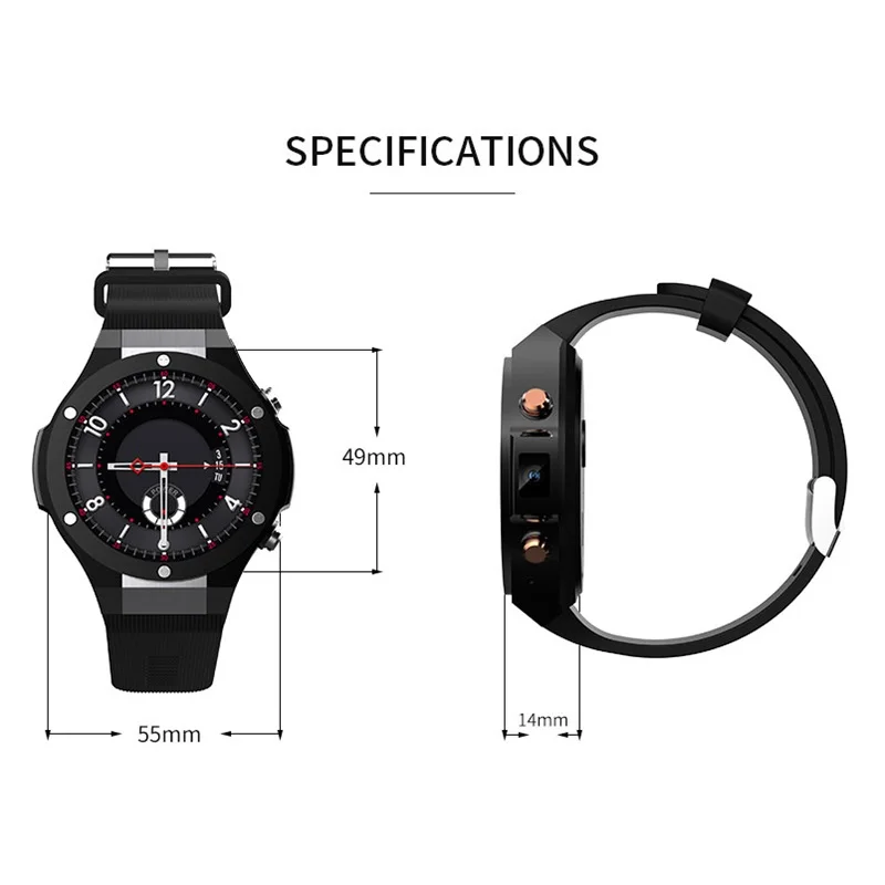H2 Смарт-часы MTK6580 1.4 дюймов 400*400 GPS + WiFi BT сердечного ритма Мониторы Оперативная
