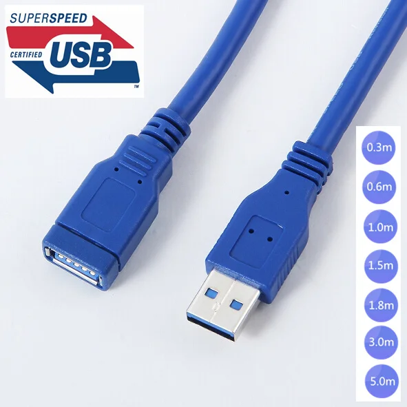 Стандартный Удлинительный Кабель USB 3 0 A папа AM мама AF USB3.0 м 6 1 5 8 фут 2 фута футов 10