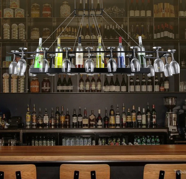 구매 크리에이티브 개성 바 레스토랑 와인 병 유리 펜던트 조명, 커피 숍 클럽 레트로 향수 산업 바람 철 램프