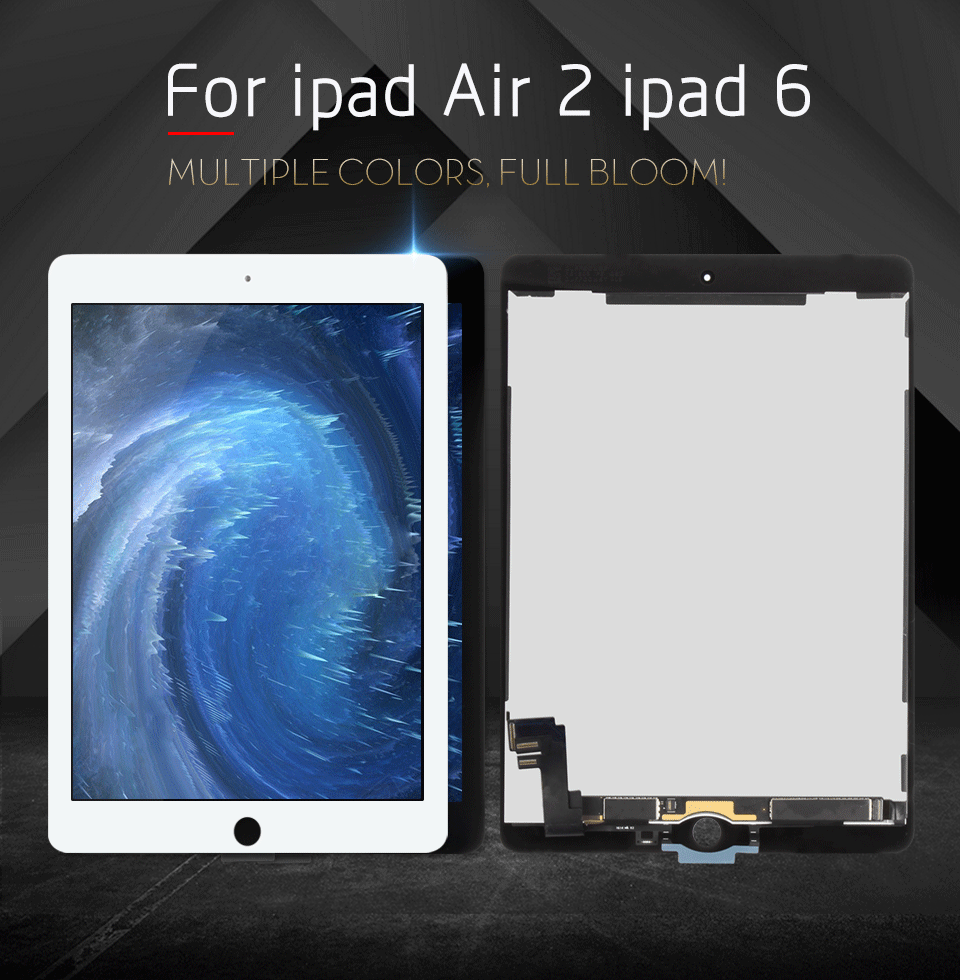 9," для iPad Air 2 2nd Gen A1567 A1566 ЖК-дисплей, матрица, сенсорный экран, дигитайзер, сенсор в сборе, нет кнопки Home для iPad 6