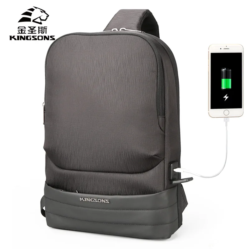 Сумка kingsons для ноутбука 13 3 дюйма сумка на одно плечо внешняя USB-зарядка планшета и