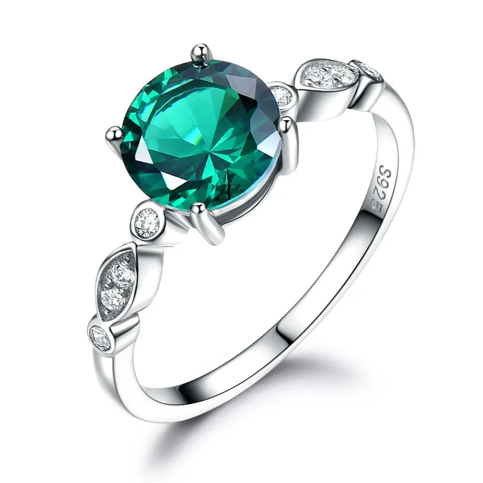 emerald ring UMCHO драгоценный камень изумруд серебро ювелирные изделия Твердые 925 пробы серебряные кольца для женщин камень по месяцу рождения Свадебная вечеринка группа подарок на день матери - Цвет камня: emerald ring