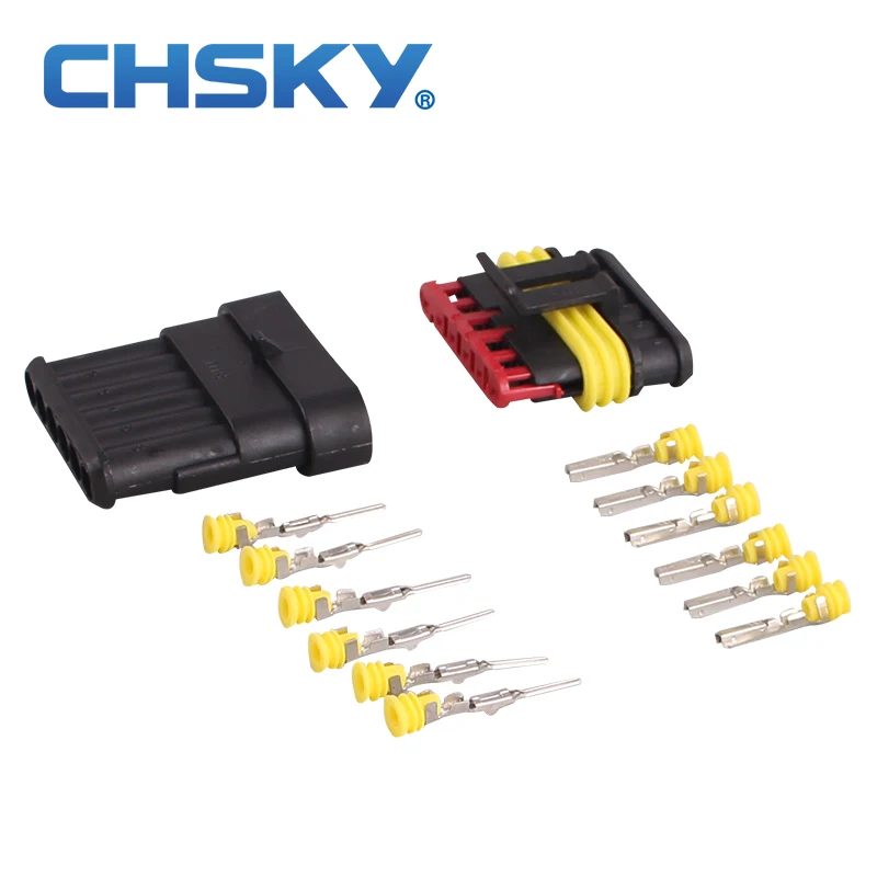 CHSKY 2 шт. 6 контактный разъем провода герметичные Водонепроницаемый HID модель dj7061y