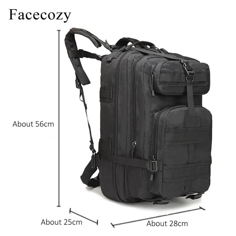 Facecozy Large Military Tactical Backpack Camouflage 1000D Nylon Camping Kit Bag 45L Waterproof Coating Outdoor Sports Rucksack | Спорт и